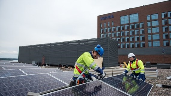 Varma headquarters topped with 215 solar panels – generated solar power now equals eight single-family houses