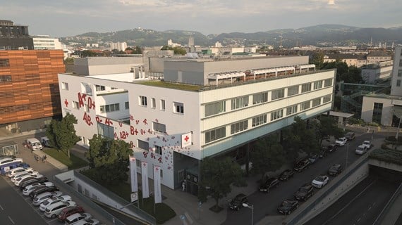 Building management system for a blood centre in Linz, Austria